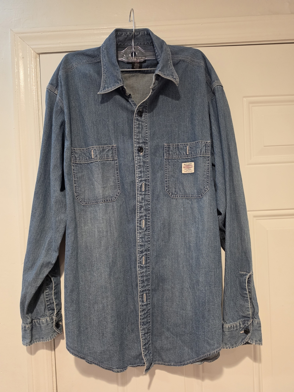 Vintage  1Ralph Lauren Light Blue Denim Shirt Jacket
